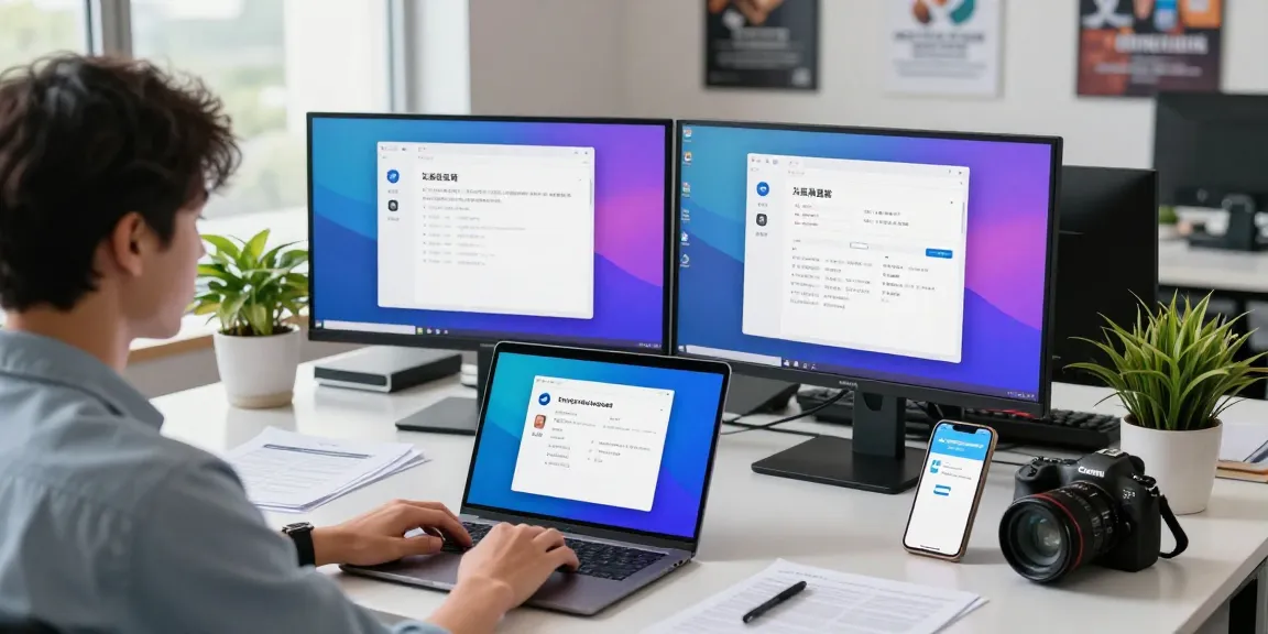 Setup of Telegram Chinese Version on a laptop in a professional workspace.